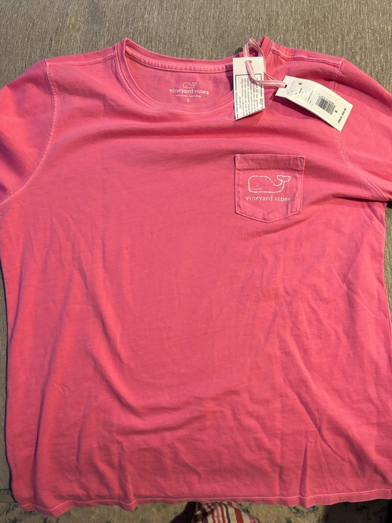 Vineyard Vines Tops - Vineyard Vines Bahama Breeze Pink Pocket Long Sleeve